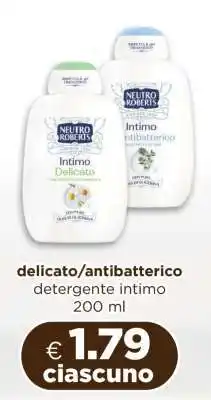 Acqua & Sapone Neutro Roberts Intimo Delicato/Antibatterico offerta