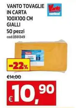 C+C Cash and Carry Vanto tovaglie in carta 100x100 cm gialli offerta