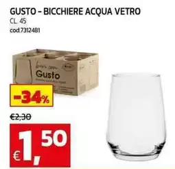C+C Cash and Carry Gusto – bicchiere acqua vetro offerta