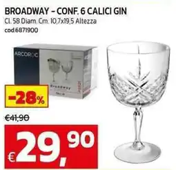C+C Cash and Carry Broadway - conf. 6 calici gin offerta