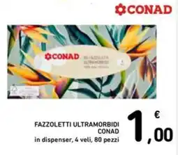 Spazio Conad Fazzoletti ultramorbidi CONAD in dispenser 4 veli, 80 pezzi offerta