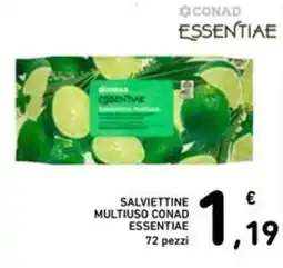 Spazio Conad Salviettine multiuso CONAD ESSENTIAE 72 pezzi offerta