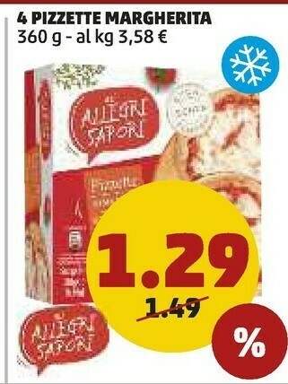 PENNY 4 pizzette margherita offerta
