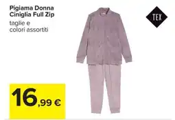 Carrefour Pigiama Donna Ciniglia Full Zip offerta