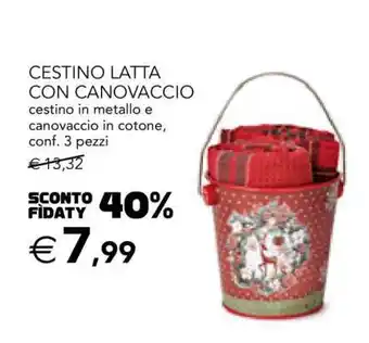 Esselunga CESTINO LATTA CON CANOVACCIO offerta