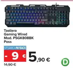 Carrefour Tastiera Gaming Wired Mod. PSGK808BK Poss offerta