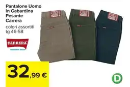 Carrefour Pantalone Uomo in Gabardina Pesante Carrera offerta