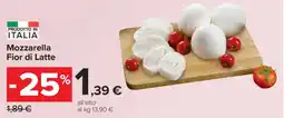 Carrefour Mozzarella Fior di Latte offerta