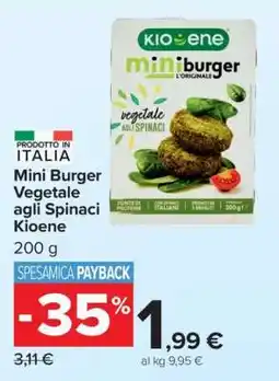 Carrefour Mini Burger Vegetale agli Spinaci Kioene offerta