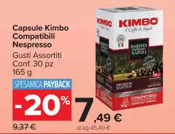 Carrefour Capsule Kimbo Compatibili Nespresso offerta