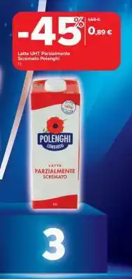 Carrefour Latte UHT Parzialmente Scremato Polenghi offerta