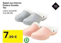 Carrefour Sabot con Interno Fodera Orsetto offerta