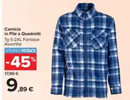 Carrefour Camicia in Pile a Quadretti offerta