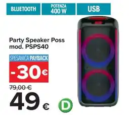 Carrefour Party Speaker Poss mod. PSPS40 offerta