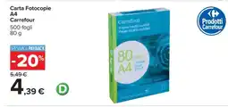 Carrefour Carta Fotocopie A4 Carrefour offerta