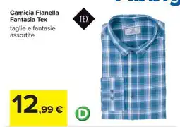 Carrefour Camicia Flanella Fantasia Tex offerta