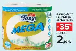 Carrefour Asciugatutto Foxy Mega Conf. 2 Rotoli offerta