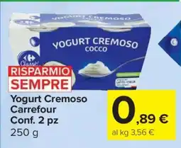 Carrefour Yogurt Cremoso Carrefour offerta