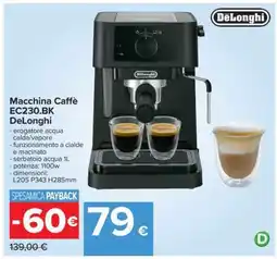 Carrefour Macchina Caffè EC230.BK DeLonghi offerta