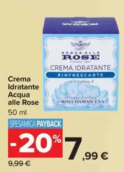 Carrefour Crema Idratante Acqua alle Rose offerta