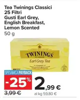 Carrefour Tea Twinings Classici 25 Filtri offerta