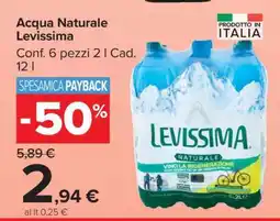 Carrefour Acqua Naturale Levissima offerta