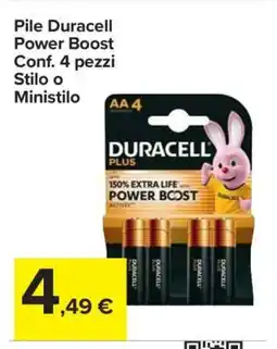 Carrefour Pile Duracell Power Boost offerta