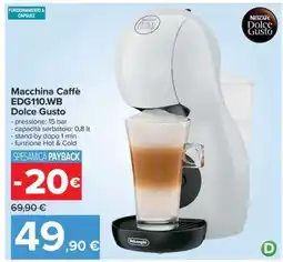 Carrefour Macchina Caffè EDG110.WB Dolce Gusto offerta