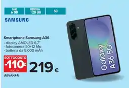 Carrefour Smartphone Samsung A36 offerta