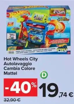 Carrefour Hot Wheels City Autolavaggio Cambia Colore Mattel offerta