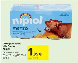 Carrefour OMOGENEIZZATI ALLA CARNE NIPIOL offerta