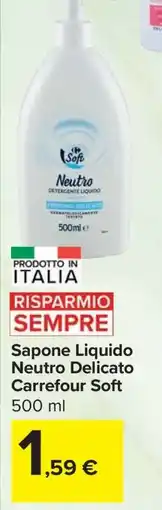 Carrefour Sapone Liquido Neutro Delicato Carrefour Soft offerta