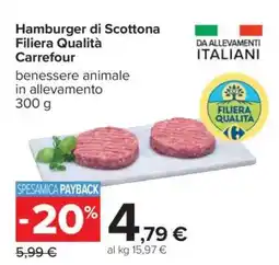 Carrefour Hamburger di Scottona Filiera Qualità Carrefour offerta