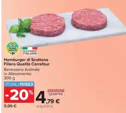 Carrefour Hamburger di Scottona Filiera Qualità Carrefour offerta