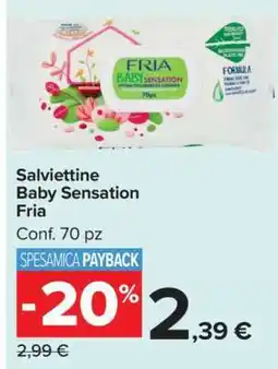 Carrefour Salviettine Baby Sensation Fria offerta