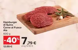 Carrefour Hamburger di Suino Carne al Fuoco Aia offerta