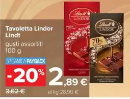 Carrefour Tavoletta Lindor Lindt offerta