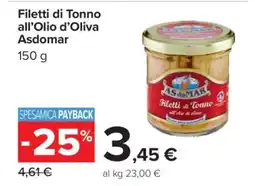 Carrefour Filetti di Tonno all’Olio d’Oliva Asdomar offerta