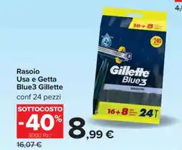 Carrefour Rasoio Usa e Getta Blue3 Gillette offerta
