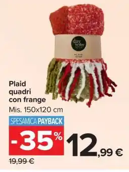 Carrefour Plaid quadri con frange offerta