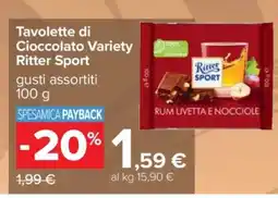 Carrefour Tavolette di Cioccolato Variety Ritter Sport offerta