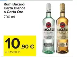 Carrefour Rum Bacardi Carta Blanca o Carta Oro offerta