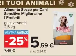 Carrefour Alimento Secco per Cani Sensitive Migliorcane I Preferiti offerta