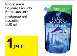 Carrefour Ecoricarica Sapone Liquido Felce Azzurra offerta
