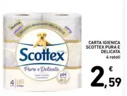 Spazio Conad Carta igienica SCOTTEX pura e delicata 4 rotoli offerta