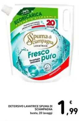 Spazio Conad Detersivo lavatrice SPUMA DI SCIAMPAGNA busta offerta
