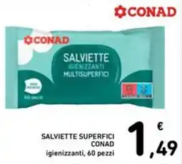 Spazio Conad Salviette superfici CONAD igienizzanti 60 pezzi offerta