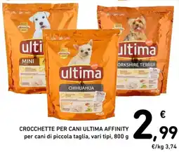 Spazio Conad Crocchette per cani ULTIMA affinity per cani di piccola taglia, vari tipi offerta