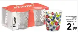 Spazio Conad Set bicchieri in vetro trasparenti 4 pz. o colorati 3 pz. offerta