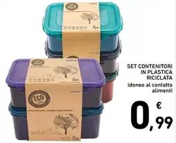 Spazio Conad Set contenitori in plastica riciclata idoneo al contatto alimenti offerta